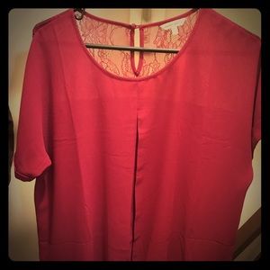 Maroon blouse with lace